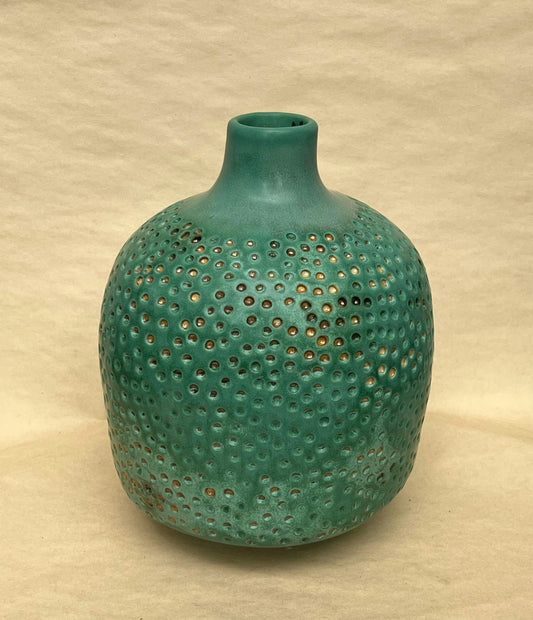 Turquoise textured jug vase