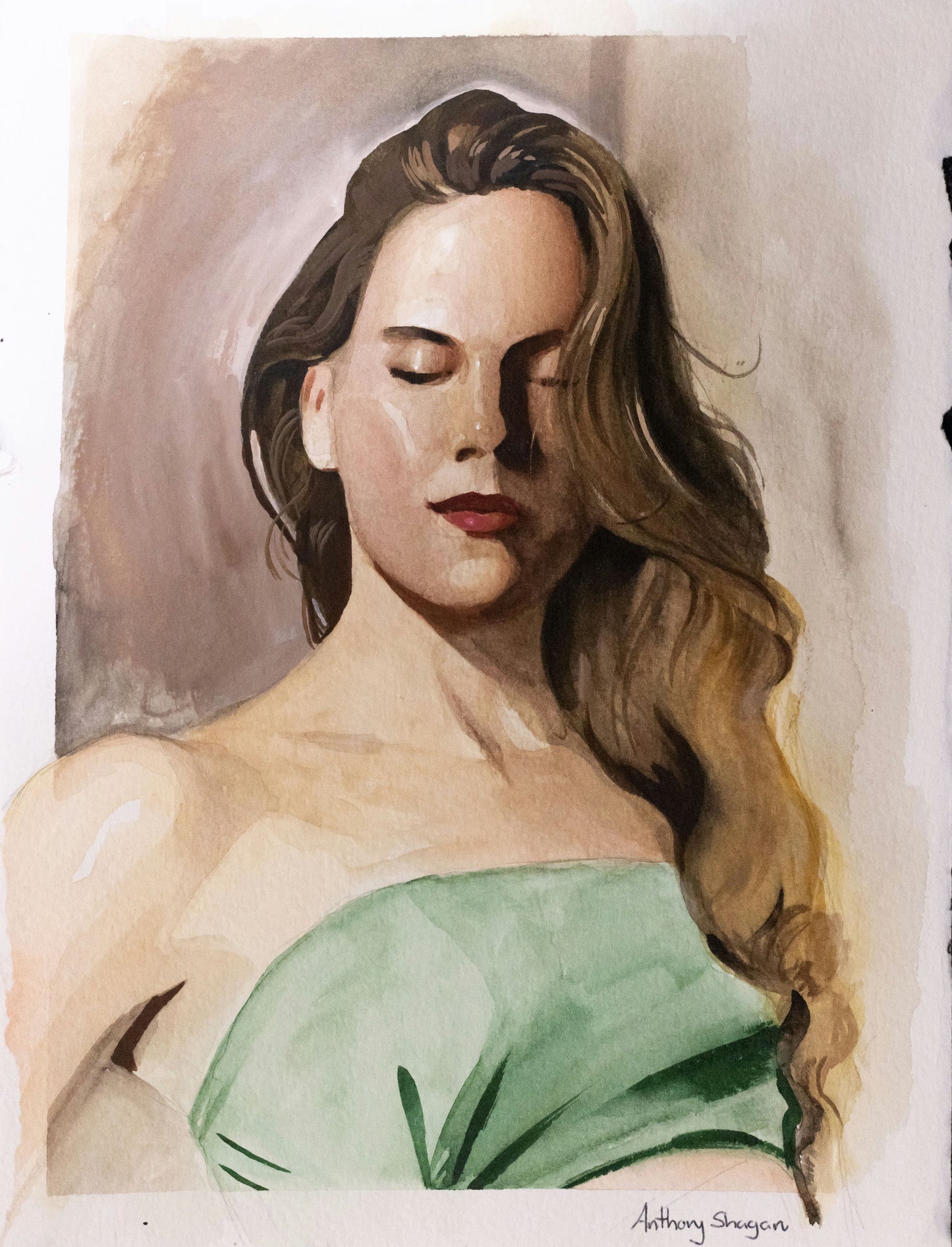 Woman in green